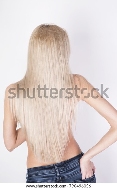 Healthy Long Shiny Cold Blonde Hair Stock Photo Edit Now 790496056