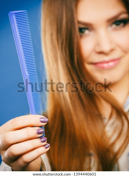 Healthy Look Concept Girl Combing Brushing Stock Photo Edit Now