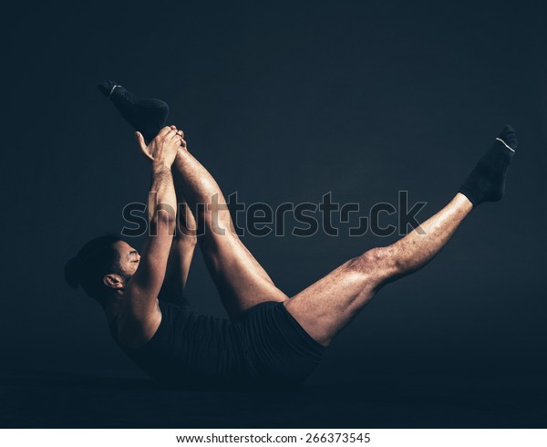 Healthy Man Doing Reclining Big Toe Stock Photo 266373545 | Shutterstock