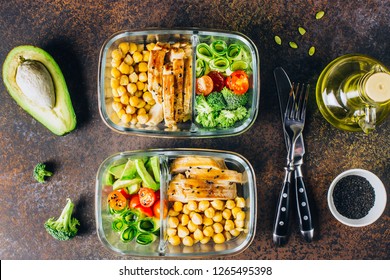 Healthy Meal Prep Containers Chickpeas Chicken Stock Photo 1265495398 ...