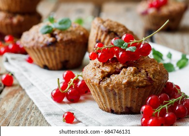 Healthy Muffins With Red Currants