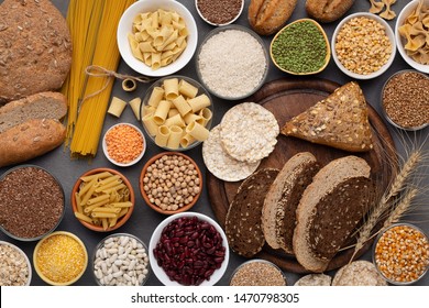 Healthy nutrition. Selection of gluten free products on wooden background - Shutterstock ID 1470798305