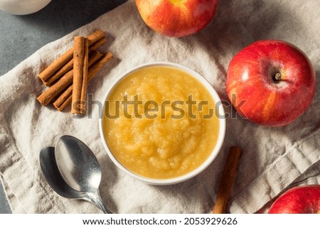 Healthy Organic Raw Apple Sauce in a Bowl