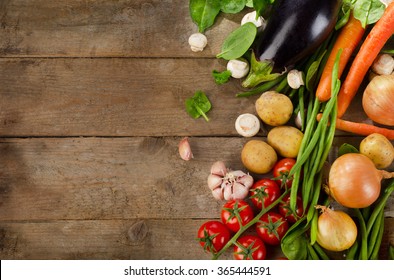 Healthy Organic Vegetables. Food Background. Top View