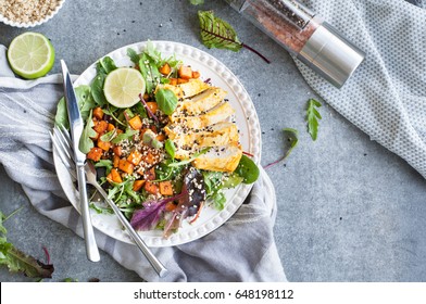 Healthy Paleo Chicken & Butternut Pumpkin Salad 