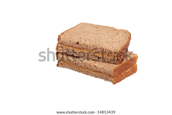 Healthy Peanut Butter Sandwich On Wheat Stock Photo Edit Now