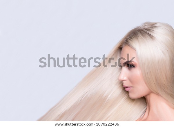 Healthy Platinum Blonde close up pattern shot.\
Professional hair care.