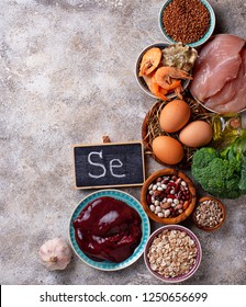 Healthy Product Sources Of Selenium. Food Rich In Se