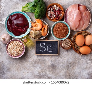 Healthy Product Sources Of Selenium. Food Rich In Se