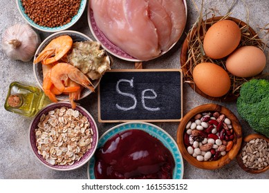 Healthy Product Sources Of Selenium. Food Rich In Se