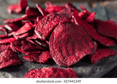 Healthy Purple Baked Beet Chips with Sea Salt - Powered by Shutterstock