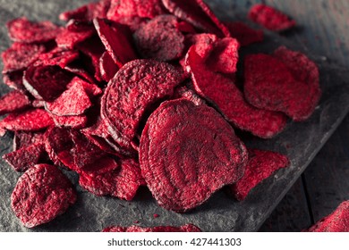 Healthy Purple Baked Beet Chips with Sea Salt - Powered by Shutterstock