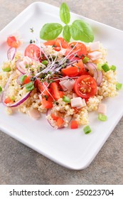 Healthy Salad With Millet And Vegetables.