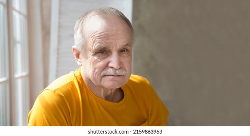 Healthy Seniors Lifestyle. Portrait Of An Elderly Man With Space For Text