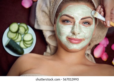 Healthy skin requires care, natural mask on face of beautiful woman  - Powered by Shutterstock