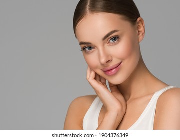 Healthy skin woman beauty face skin care clean female portrait cosmetic concept - Shutterstock ID 1904376349