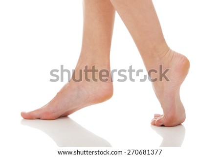 Healthy smooth female bare feet.