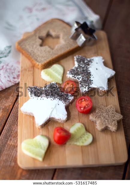 Healthy Snack Bread Cottage Cheese Chia Stock Photo Edit Now