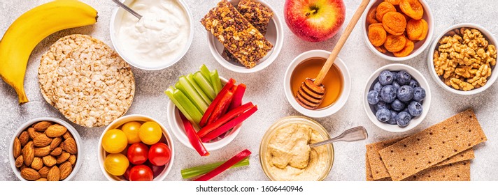 Healthy Snack Concept, Top View.