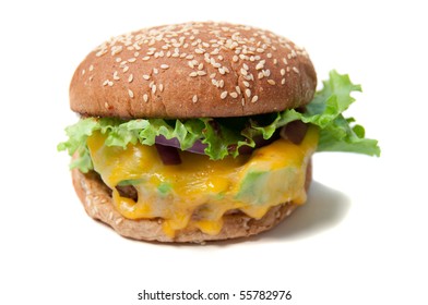 healthy soy burger isolated on white - Powered by Shutterstock