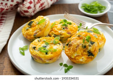 Healthy Spinach And Bacon Egg Muffins, High Protein And Low Carb Breakfast