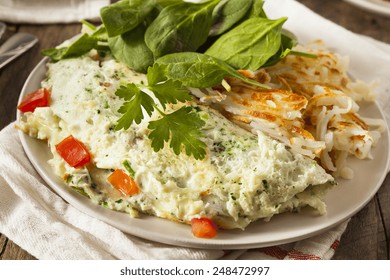 Healthy Spinach Egg White Omelette With Tomatos