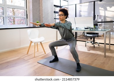 Healthy Standing Office Workout Near Business Computer