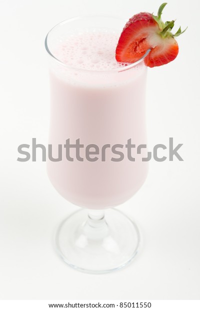 Healthy Strawberry Milkshake Strawberry Decoration Stock Photo Edit Now 85011550