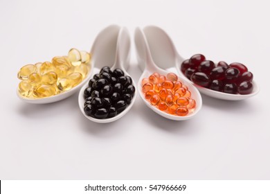 Healthy Supplements On Spoons