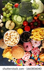 Healthy Unhealthy Food Concept Photo Healthy Stock Photo (Edit Now ...