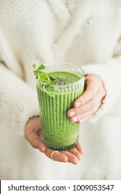 Matcha Green Vegan Smoothie Chia Seeds Stock Photo (Edit Now) 1040913088