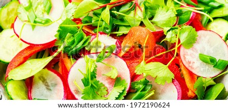 Similar – Image, Stock Photo Close up fresh green hop bine branch over blue sky