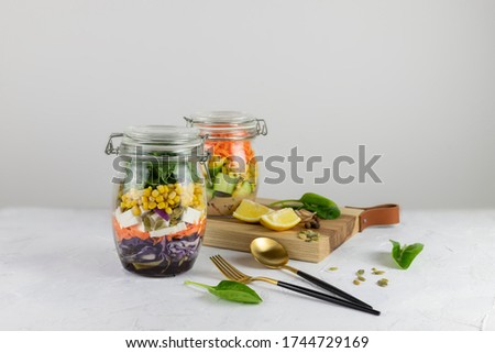 Similar – Image, Stock Photo Bottle with fruit and herbs water