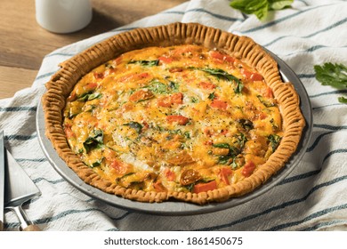 Healthy Veggie Quiche for Breakfast with Spinach and Tomato