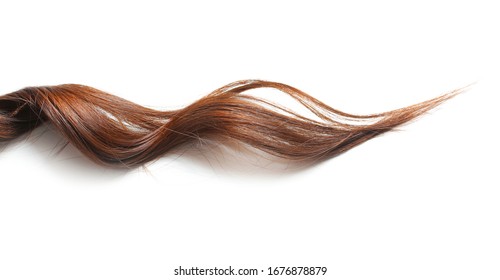 Healthy Wavy Female Hair On White Background