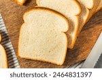 Healthy White Sandwich Bread Loaf Cut into Slices