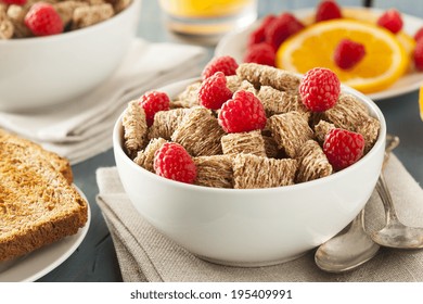 Healthy Whole Wheat Shredded Cereal With Fruit For Breakfast