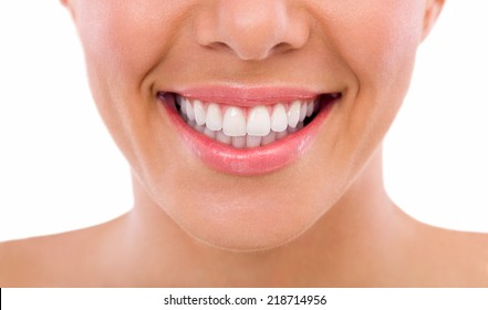Healthy Woman Teeth And Smile, Close Up