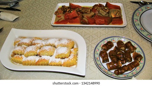 Healty Cooked Yellow Squash, Sesame Butter,walnut And  Semolina Dessert