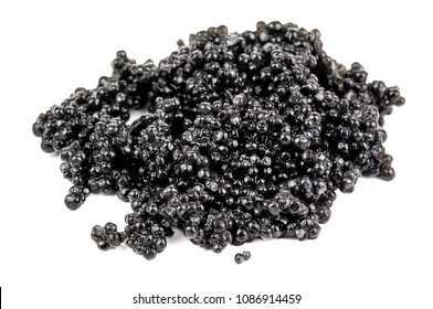 Heap Of Black Caviar Isolated On White