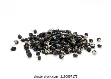 Heap Of Black Chinese Wolfberry Isolated On White Background