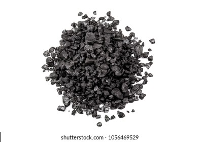 heap of black Hawaiian lava salt isolated on white