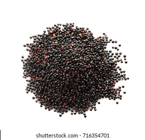 Heap Of Black Quinoa On White Background