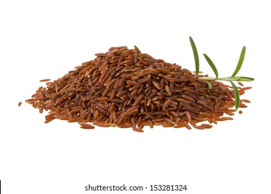 Heap Of Brown Rice Isolated