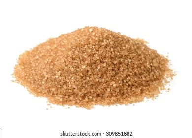 Heap Of Brown Sugar Isolated On White