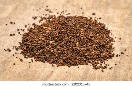 Heap Of Chicory Granules Often Used With Or As A Substitute For Coffee, Made From The Root Of The Chicory Plant, Cichorium Intybus, Also Known As Endive.