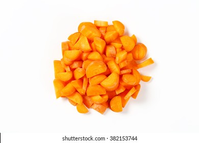 Heap Of Chopped Carrot On White Background