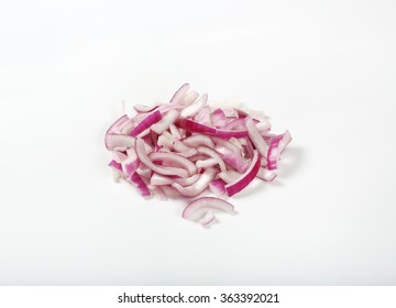Heap Of Chopped Red Onion On White Background