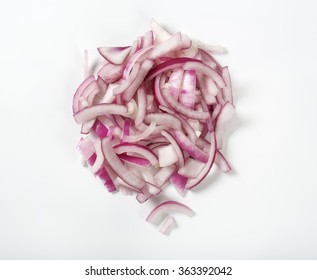 Heap Of Chopped Red Onion On White Background