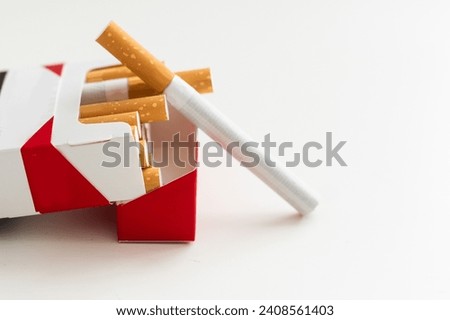 Heap of cigarettes. Isolated on a white background.